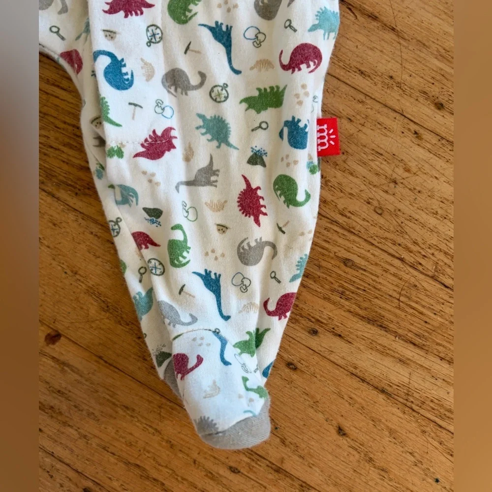 Magnetic me dinosaur footie onesie pajamas